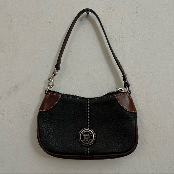 Dooney & Bourke micro mini bag brown & black leather - Picture 1 of 4